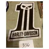 Harley Davidson number tin sign