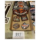 Harley Davison jacket patches from around the