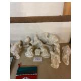 16 piece large glazed nativity set