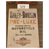 Harley Davison pre-Luxx motorcycle oil tin sign