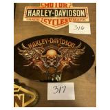 Harley Davidson biker to the bone tin sign