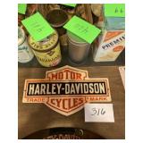 Harley Davidson motorcycle tin sign