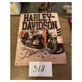 Harley Davidson, the liberator tin sign