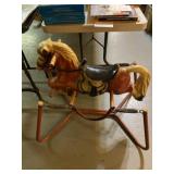 Vintage rocking horse springs with stand