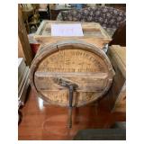 New style white cheddar cylinder churn antique