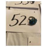 Pewter and blue stone ring