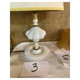 Vintage milk glass lamp