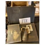 Old photo albums with pictures and negatives
