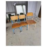 3 Vintage School Chairs