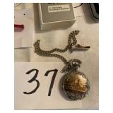 Limited quartz train pocket watch with chain
