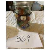 Glass jar of marbles