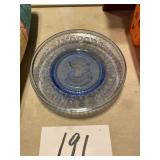 Clayï¿½s crystal blue glass plate