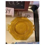Amber glass plate, nautical theme