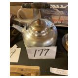 Gold, aluminum tea kettle