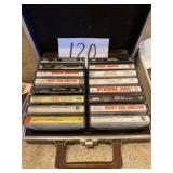 Assorted cassette tapes with case