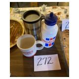 Cups and water bottle