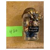 Jar of assorted costume, jewelry