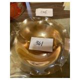 Amber carnival glass bowl