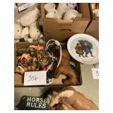 Horse theme, Christmas decor, and plates