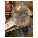 Glass cake dome with platter