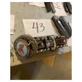 Western belt with moose buckle