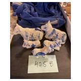 Blue and white porcelain kitchen set