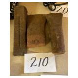 Old ax, heads and splitter