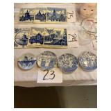 Delft hand painted Dutch porcelain plates