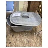 Metal tub with contents