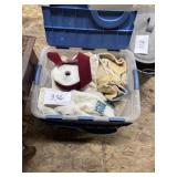Tub of old quilts, and rugs