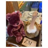 TY doll, bear and goose