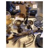 Candleholders brass accents
