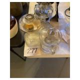 Oil lamps three bases with wicks