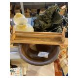 Copper bowl and shelf