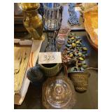 Home decorative items with carnival glass and