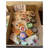 Assorted train buttons and pins