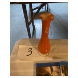 Hand blown fluted vase
