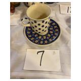 Cup and saucer hand made in Poland