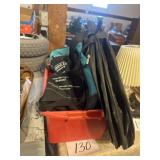 Miscellaneous items, tub bag, and car shade
