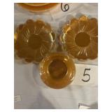 Lester Ware dishes, three pieces