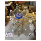 Glass jars and jug