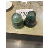 Blue vintage wire insulators