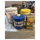 Vintage canisters, and matchbox