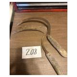 Vintage hand scythes two pieces