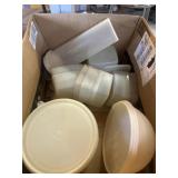 Box of Tupperware containers