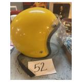 Motorcycle helmet. Yellow with faceshield
