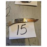 Eagle embossed pocket knife, stainless blade