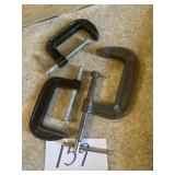 Set of C clamps three pieces