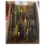 Box of assorted screwdrivers