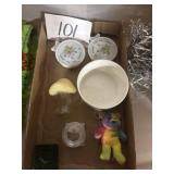 Assorted items Popeye bowl 2000 beanie baby